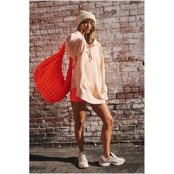 FREE PEOPLE Movement Sprint To The Finish Hoodie in Hot Coral Size X-Small NWT - Picture 3 of 14